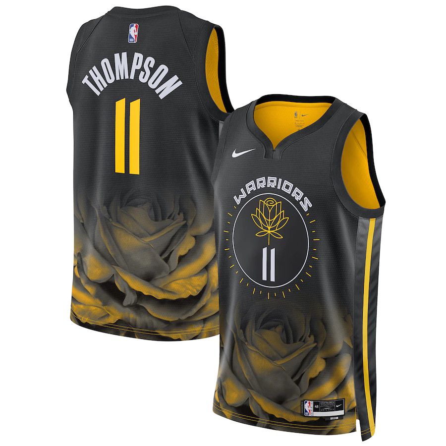 Men Golden State Warriors #11 Klay Thompson Nike Black City Edition 2022-23 Swingman NBA Jersey